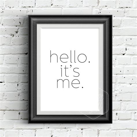 0153 Typographic Adele hello Lyrics quote Inspirational Print