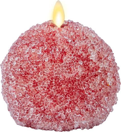 Luminara Flameless Candle Crystal Beads Glitter Sphere Unscented Real