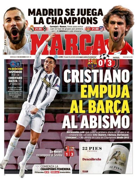 La Portada Del Diario Marca 09 12 2020