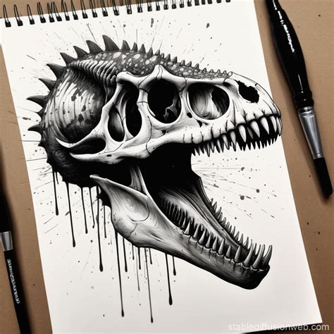 Japanese-Inspired Spinosaurus Skull | Stable Diffusion Online