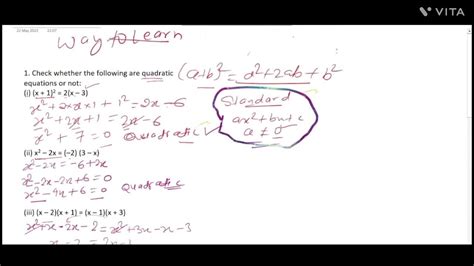 How To Identify Quadratic Equation Youtube