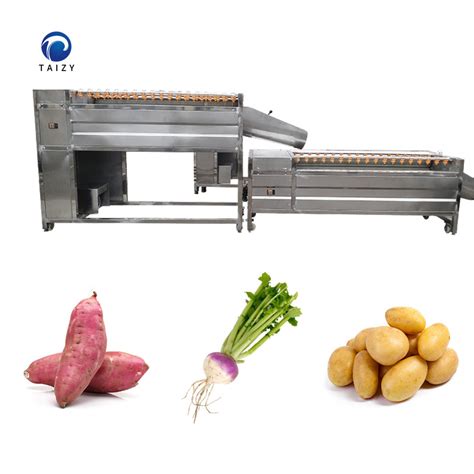 Industrial Brush Roller Washer And Peeler Root Vegetable Fruit Peeling