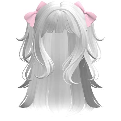 Cabello Kawaii Mitad De Coleta Con Arcos Blanco Roblox