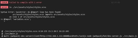 Vue Js Sass Vue Syntax Error Sasserror