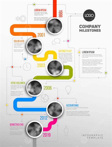 Vector Infographic Company Milestones Timeline Template With Circle