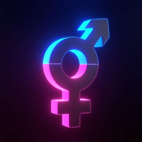 Premium Photo Transgender Symbol With Bright Glowing Futuristic Blue