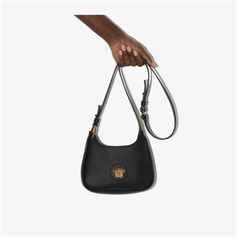 Versace Black La Medusa Hobo Leather Shoulder Bag Modesens