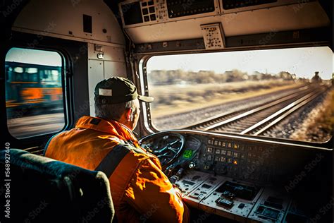 The driver of an obsolete shunting freight train drives a locomotive ...