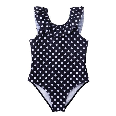 hoksml Girls Kids Swimsuits Ruffles Floral Bathing Suits Print Swimsuit ...