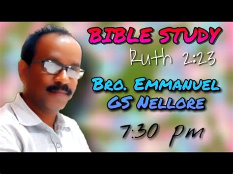 Bible Study Live By Bro Emmanuel Gs Nellore Ephrata Prayer House