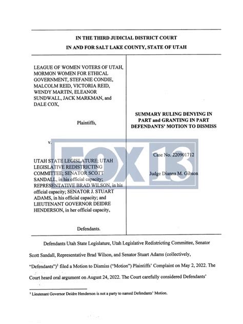 Utah Redistricting Ruling Pdf Complaint Utah