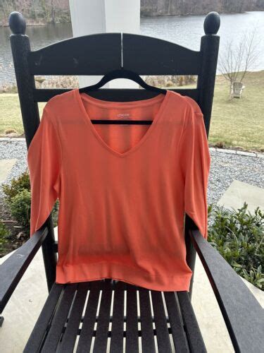 Chicos The Ultimate Tee Size L 2 Pima 3 4 Sleeve V Neck Tee