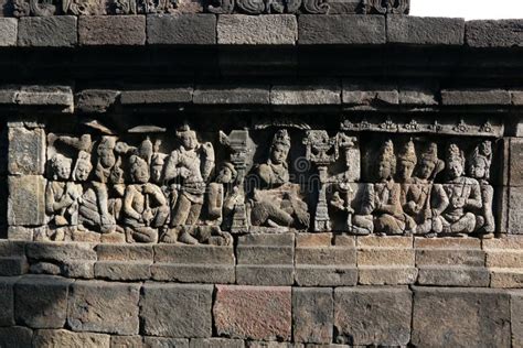 Old Relief Borobudur Temple. Stock Photo - Image of ornament, pose ...