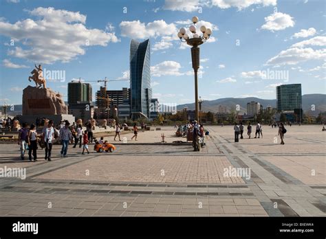 Damdin Sukhbaatar Statue Sukhbaatar Square Ulaanbaatar Mongolia