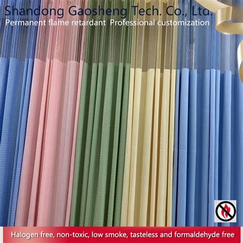 Hot Sale Polyester Tall Hospital Curtain Fabric With Flat Hooks For