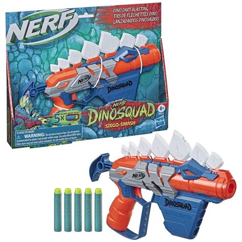 Nerf DinoSquad Stego Smash Dart Blaster Incl 5 Darts Stegosaurus NEW