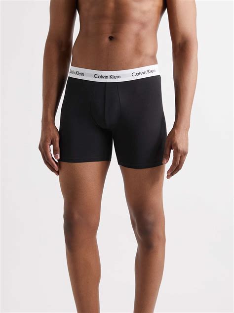 Black Three Pack Stretch Cotton Boxer Briefs Calvin Klein Underwear Mr Porter