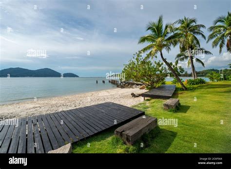 Beach and landscape view of Lumut Beach in Malaysia. Holidays Concept ...