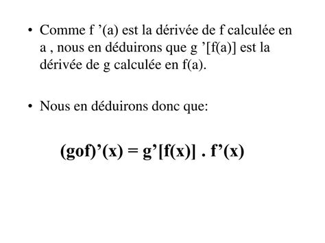 PPT Bienvenue sur la présentation de la dérivée de la composée de