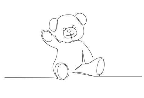 Teddy bear continuous line drawing. Vector illustration 20409572 Vector ...