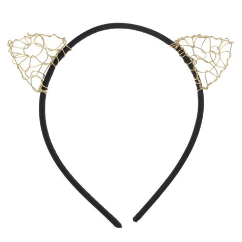 Cat Ears Headband Cat Ears Gold Wire Gold Cat Ears by AnneWoodman