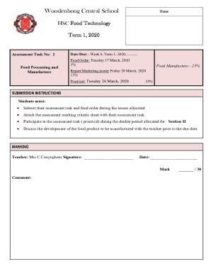 Fillable Online Woodenbong Central School Assessment Task Notification