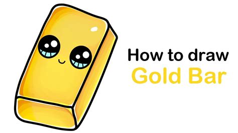 How To Draw A Cute Gold Bar Step By Step Easy Youtube