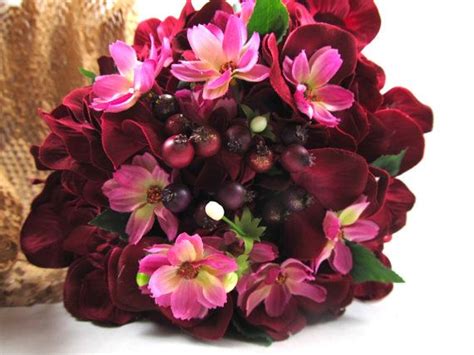 Purple Hydrangea Bridal Bouquet For 35 On Etsy Magenta Flowers