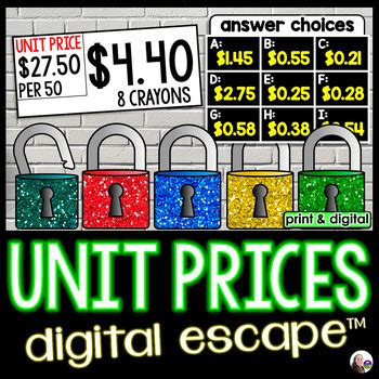 Unit Price Digital Math Escape Room By Scaffolded Math And Science