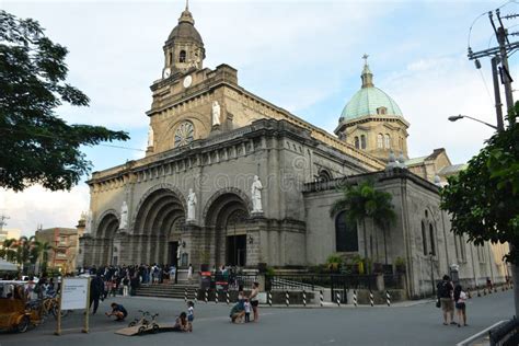 Manila Cathedral Facade At Intramuros Walled City In Manila