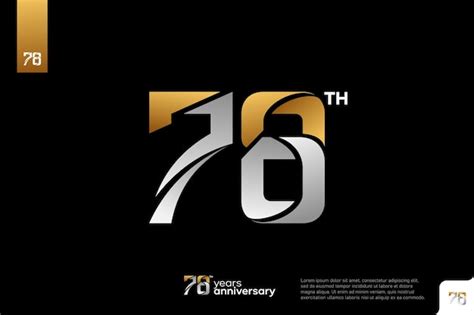 Premium Vector Gold Silver Number 78 Logo Icon Design On Black Background 78th Birthday Logo