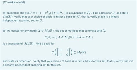 Solved A 5 Marks Let V Be A Vector Space And Let Chegg