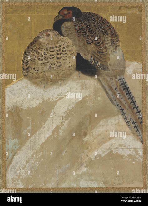 Two Pheasants On A Snow Bank Th Century Two Pheasants On A