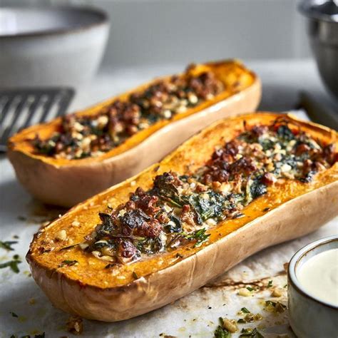 Butternut K Rbis Aus Dem Ofen Mit Ziegnfrischk Se Dip Rezept