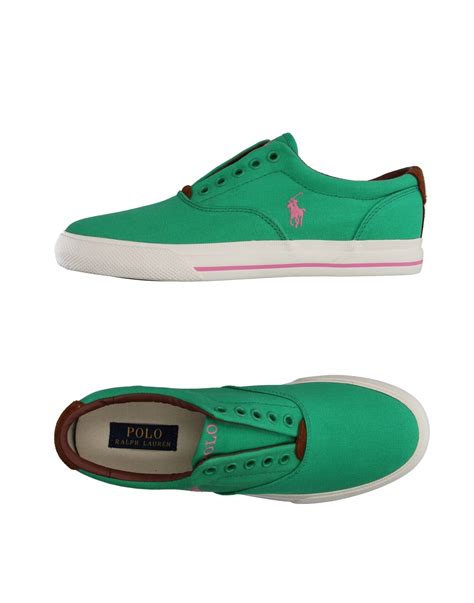 Polo Ralph Lauren Canvas Low-tops & Sneakers in Green - Lyst