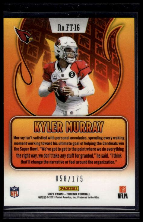 2021 Panini Phoenix Flame Throwers Pink Ft 16 Kyler Murray 175 For