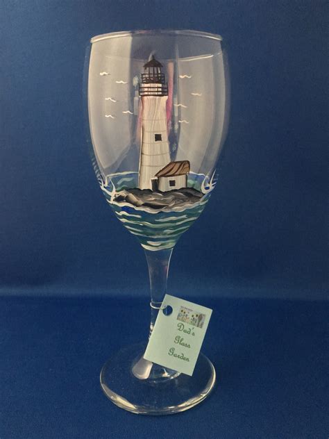 Lighthouse Wine Glass Etsy