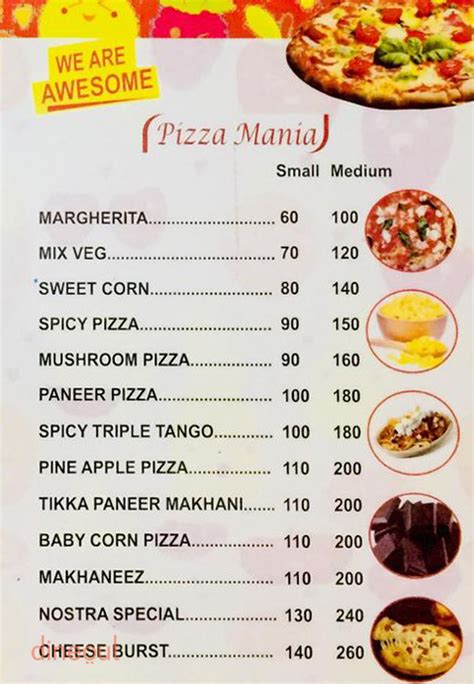 Menu Of Pizza Nostra Gtb Nagar Delhi Dineout