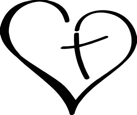 Heart With Cross In Center Decal Sticker Vinyl For Car Auto Christian 5