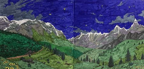 The Stars Shone Above Middle Earth Oc Done Using Only Markers From