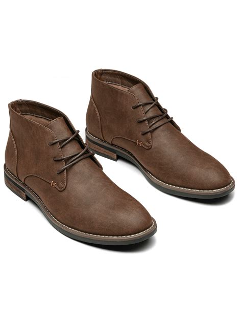 Shoesmall Men S Chukka Boots Lace Up Desert Ankle Boots Classic Dress