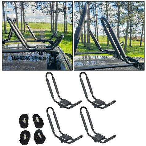 Kuafu 2 Pairs Universal Roof J Bar Rack Kayak Boat Canoe Suv Top Mount Carrier Ebay