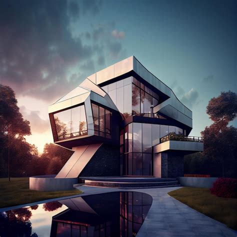 Premium Photo | Luxury house with modern architecture 3d render