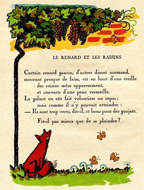 Hell Fables De La Fontaine Le Renard Et Les Raisins Free Stock