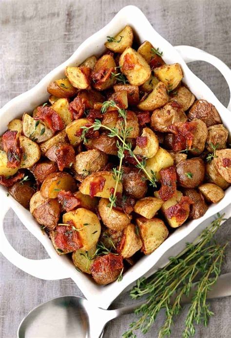 Oven Roasted Potatoes With Bacon Potatoes With Warm Bacon Dressing