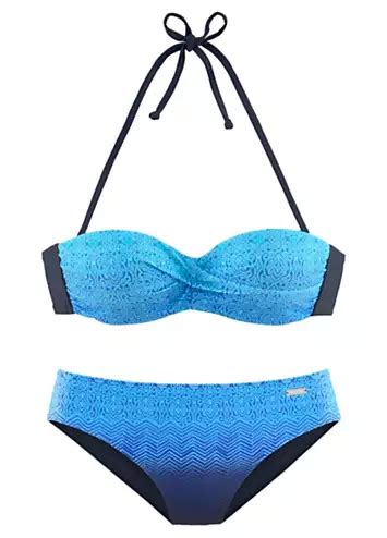 Blue Underwired Bandeau Bikini By LASCANA Swimwear365