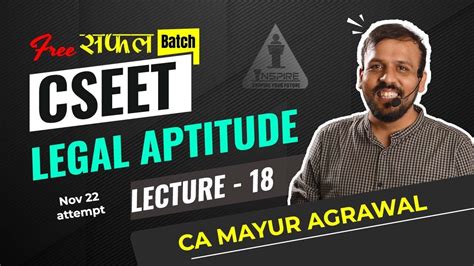 Legal Aptitude Free Cseet Online Classes By Ca Mayur Agrawal