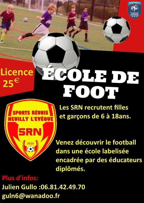 Actualité L école de foot recrute club Football SPORTS RÉUNIS