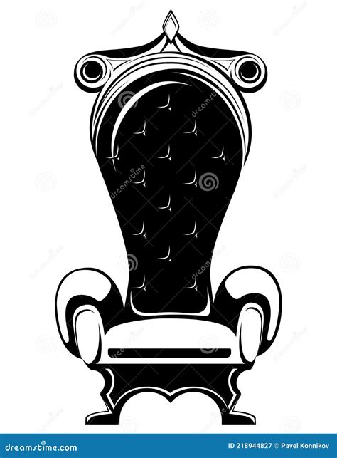 Royal Armchair In Monochrome Style Stock Vector Illustration Of