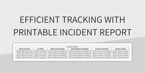 Efficient Tracking With Printable Incident Report Excel Template And